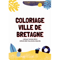 Carnet de coloriage "ville de Bretagne"